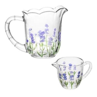 Imagem de Jarra 1,5L Cristal Água Suco Leiteira 240ml Porta Leite Mesa - Lyor