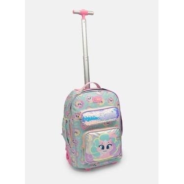 Imagem de Mochila Com Rodinha Grande Paetê Gata Sereia Puket