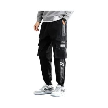 Imagem de Calças De Trabalho Masculinas Soltas De Tamanho Grande, Calças Esporti