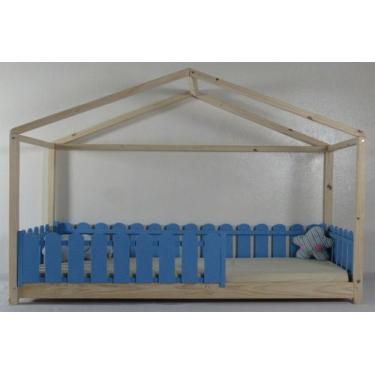 Imagem de Cama Montessoriana Solteirão Frente Casinha Colorida Madeira Maciça Pi