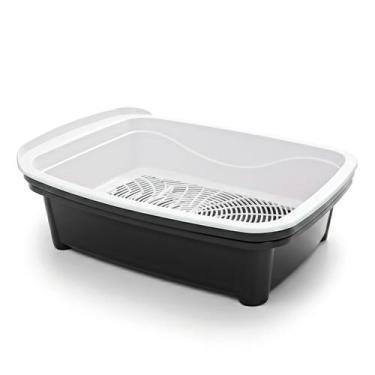 Imagem de Banheira Para Gatos Furba Sanitária Desmontável Peneira E 2 Bandejas H