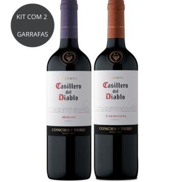 Imagem de Kit Vinho Casillero Del Diablo Merlot e Carmenere 750ml