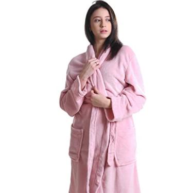 Imagem de Roupão Plush Microfibra P Com Bolso Manga Longa 180G/M² Cerejeira - Bene Casa