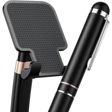 Imagem de Suporte de Mesa para Celular e Tablet Ajustável Dobrável Antiderrapante + Caneta Stylus...