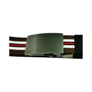 Imagem de Cinto De Nylon Preto 3.8cm Respirável Com Listras Para Esportes Ao Ar 