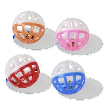 Imagem de Brinquedo Bola de Plástico para Gatos Pet Napi com Guizo 4 Peças, UNIC