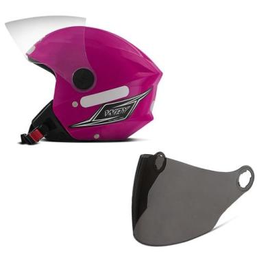 Imagem de Capacete Moto Aberto Mixs Way + Viseira Fumê, ROSA, 60