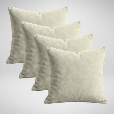 Imagem de Kit 4 Capas de Almofada em Suede Premium Decoração Sala 50 x 50cm Glam