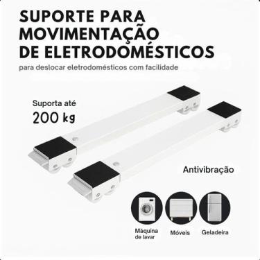 Imagem de Suporte Base com Rodinhas Ajustáveis para Geladeira e Fogão - FACILITA