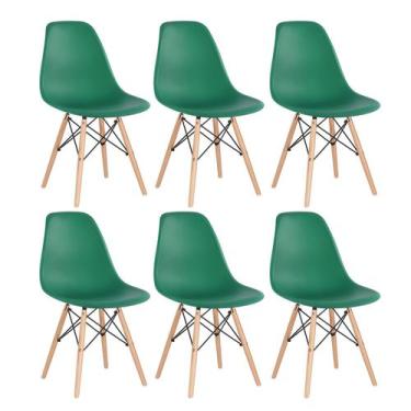 Imagem de Kit 6 Cadeiras Laráz Eames Eiffel DSW - Verde escuro - Laraz