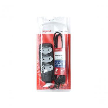Imagem de Extensão Elétrica Noshock 90 PL DN1904 com 1,3 m e Bitola 2X0,75 mm2 IP44 10A Grafite D...