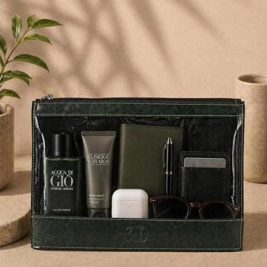 Imagem de Necessaire Slim com Visor Transparente Artlux 1403 -, Verde