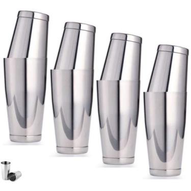 Imagem de Kit 4 Coqueteleira Inox Profissional Boston Coquetel 2 Copos - NLS