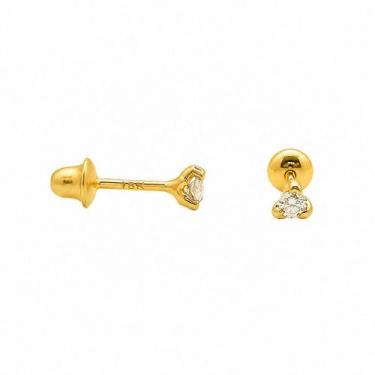Imagem de Brinco em Ouro 18K com Diamante de 0,18 cts e Garras de 2,60 mm - Just