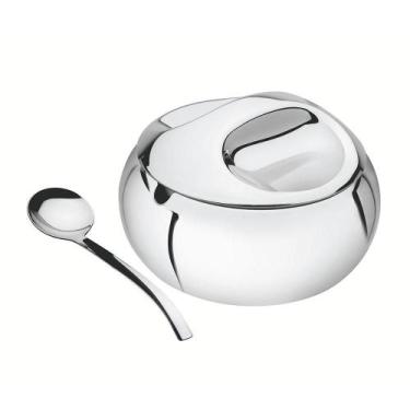 Imagem de Açucareiro Porta Açúcar 320ml em Aço Inox com Colher - Tramontina 6440