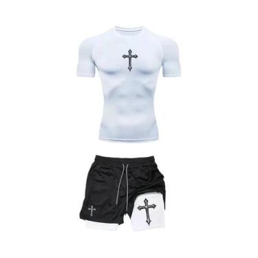 Imagem de Conjunto De Roupas De Compressão Para Corrida Masculina De Verão, T-sh