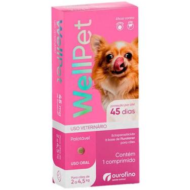 Imagem de Antipulgas e Carrapatos Ourofino WellPet 45 mg para Cães de 2 Kg a 4,5
