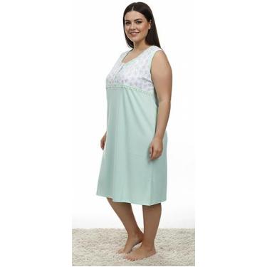 Imagem de Camisola Senhora Regata Pala C/estampa Plus Size Nº 50 Ao 54 - Formosa