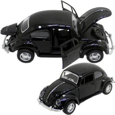Imagem de Carrinho Miniatura Fusca Preto Metal Colecionável À Fricção - Genérico