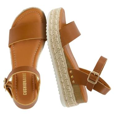 Imagem de Sand lia anabela feminina Melissa Espadrille da Cushionaire, Tan, 8