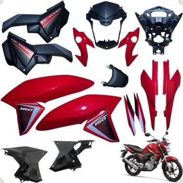 Imagem de Asa (Aba) Tanque Cg Titan 160 2016 até 2021 + Tampa Lateral Farol Comp