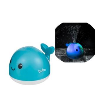 Imagem de Baleia Esguicha Água Com Luz Brinquedo Para Banho brincando na banheir