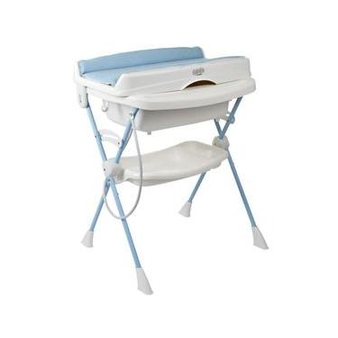 Imagem de Banheira Burigotto Splash+ Com Suporte E Trocador Baby Blue Azul Claro U