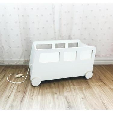 Imagem de Baú Infantil Organizador para Brinquedo com Rodinha - Ônibus - Mataraz