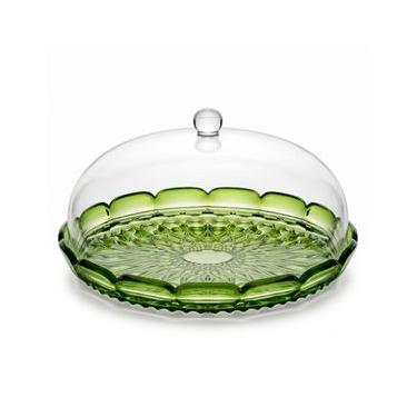 Imagem de Prato para Bolo com Tampa em Acrílico Vanity Acqua (30cm) Water Lily Green – Guzzini