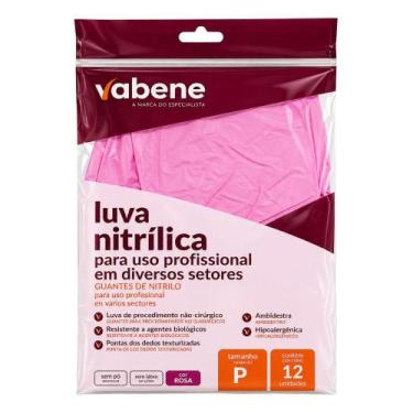 Imagem de Luva Nitrílica Vabene Tamanho P Com 12 Unidades Rosa Ref.: 10947