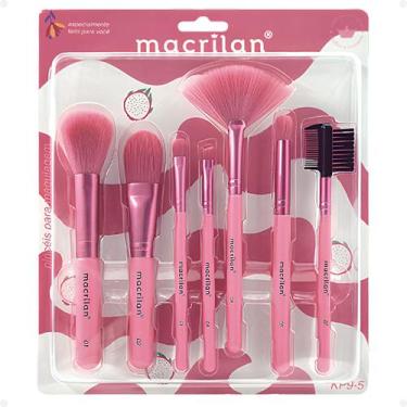Imagem de Kit Com 7 Pincéis Para Maquiagem Macrilan Frutas Kp9-5, Pitaya