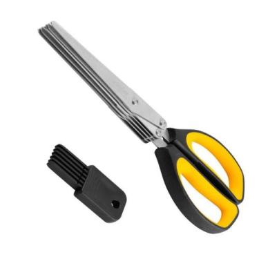 Imagem de Tesoura 5 camadas Corte Para Cebolinha Ervas Temperos Multicamadas, Co