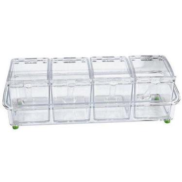Imagem de Porta Temperos Em Acrilico Com Colher 4 Partes - Bc Bora Colega Shop, 