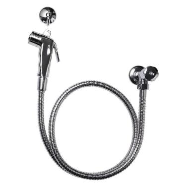 Imagem de Ducha Higiênica Flexível com Registro Cromada 1,20m 1-2 Aço Inox Liege Cosmetics