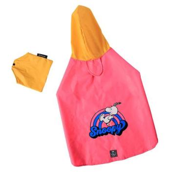 Imagem de Capa de Chuva para Cachorro Snoopy Rainbow Rosa para Cães Zooz Pets, M
