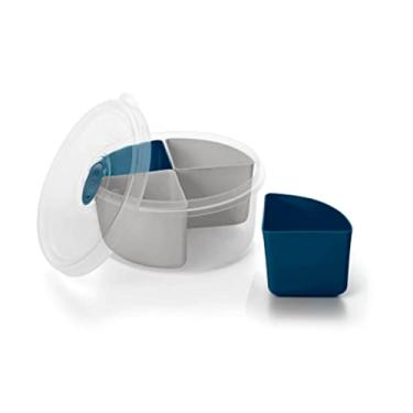 Imagem de Marmita 4 Divisórias Removíveis Plasvale – 1 L, BPA Free