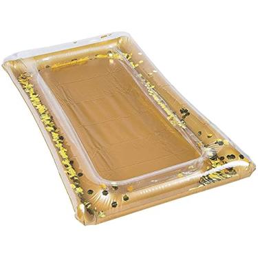 Imagem de Forum Novelties Party Buffet refrigerador inflável, 4,5 pés x 71 cm, dourado com confete