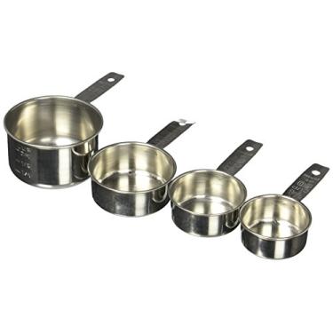 Imagem de Crestware Conjunto de copo de medição de aço inoxidável, um quarto de xícara, um terço de xícara, meia xícara, 1 xícara de medida