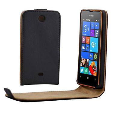 Imagem de LIYONG Capa para celular flip vertical botão magnético capa de couro para Microsoft Lumia 430 (preto) bolsas (cor: preta)