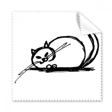 Imagem de Cacheado Pesado Gato Maluco Pano de Limpeza de Tela de Telefone Limpador de Óculos 5 peças