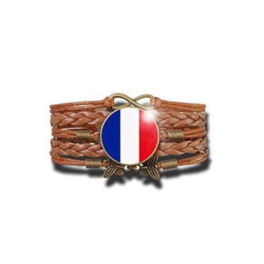 Imagem de Pulseira Feminina Bandeira da França Ajustável