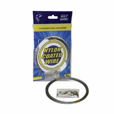 Imagem de Cabo De Aço Revestido Em Nylon P/ Pesca Nickel 50Lb 10M
