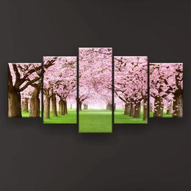 Imagem de Quadro Decorativo Caminho De Cerejeiras 129x61 Sala Quarto