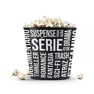 Imagem de Balde de Pipoca, 3,5 litros, modelo CINÉFILOS, escrita branca