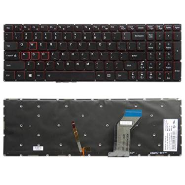 Imagem de Acessórios para reposição de laptop Teclado da versão dos EUA com luz de fundo do teclado para Lenovo Ideapad Y700 Y700-15 Y700-15ISK Y700-15ACZ Y700-17ISK Y700-15ISE