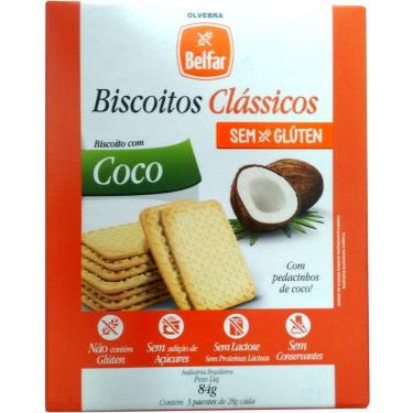 Imagem de Biscoito Belfar sabor coco sem glúten lactose 86 gr Olvebra