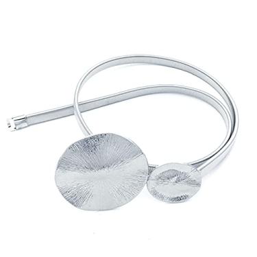 Imagem de Prendedores de cortina de folhas de pérola prendedores de fivela de fivela acessórios de cortina decoração de casa, prata