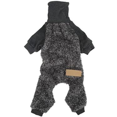 Imagem de HEEPDD Macacões espessos para animais de estimação, roupas para o frio para cães casaco de pelúcia de gola alta suéter macio para cães para uso interno e externo