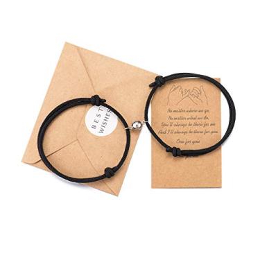 Imagem de Tarsus Conjunto de pulseiras para casais, votos de amor eterno, joias presentes para casais, melhores amigos, average, Aço inoxidável Nylon, Sem Pedra Preciosa