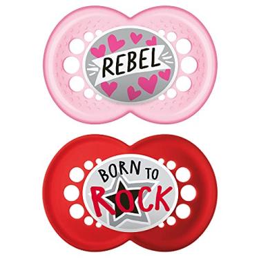 Imagem de MAM Baby Kit Com 2 Chupetas Original Com Bico Simétrico de Silicone SkinSoft para Crianças 6+ Meses Com Caixa Esterilizadora, Rosa